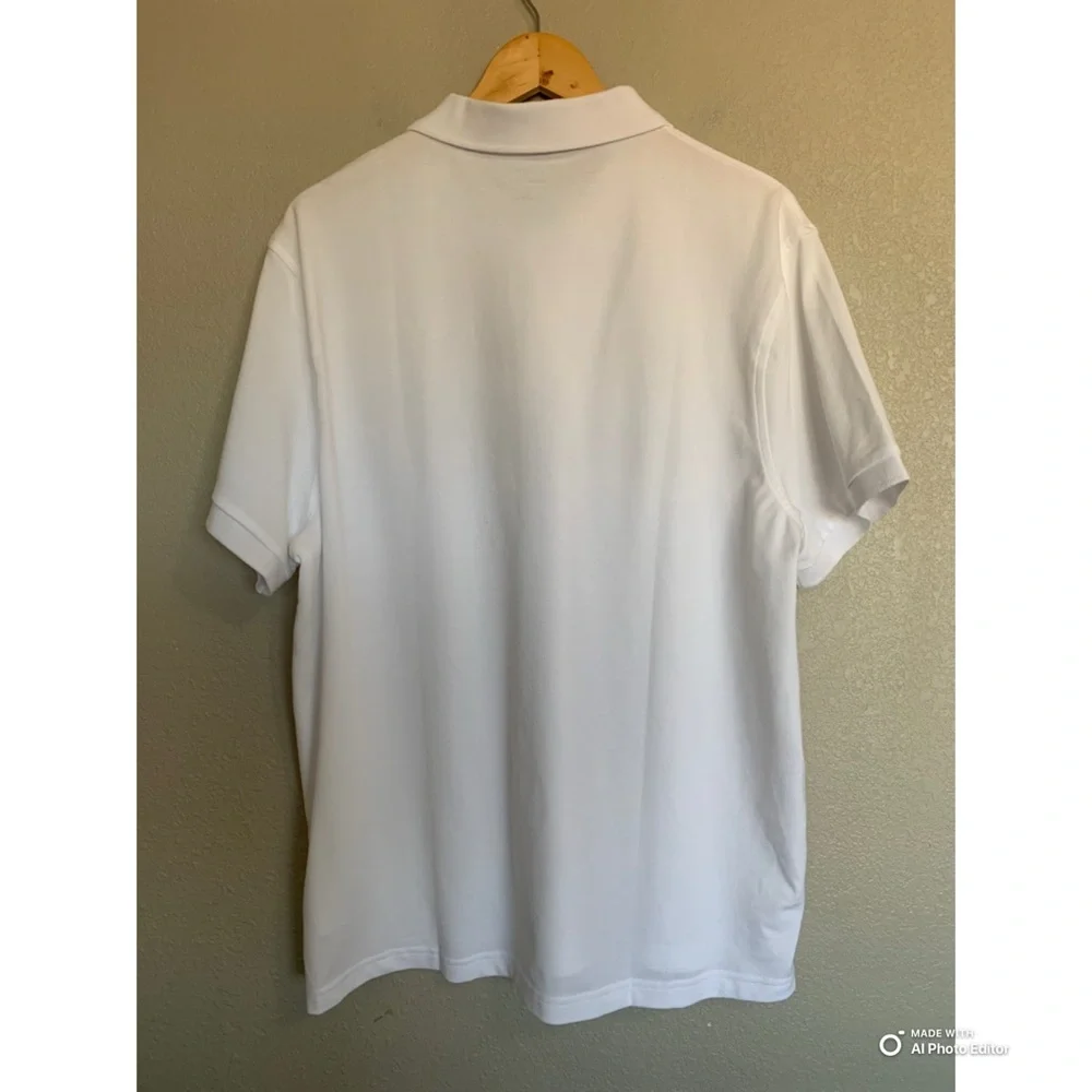 J Crew Factory Mens XXL White Flex Pique Polo Shirt Short Sleeve FLAWS